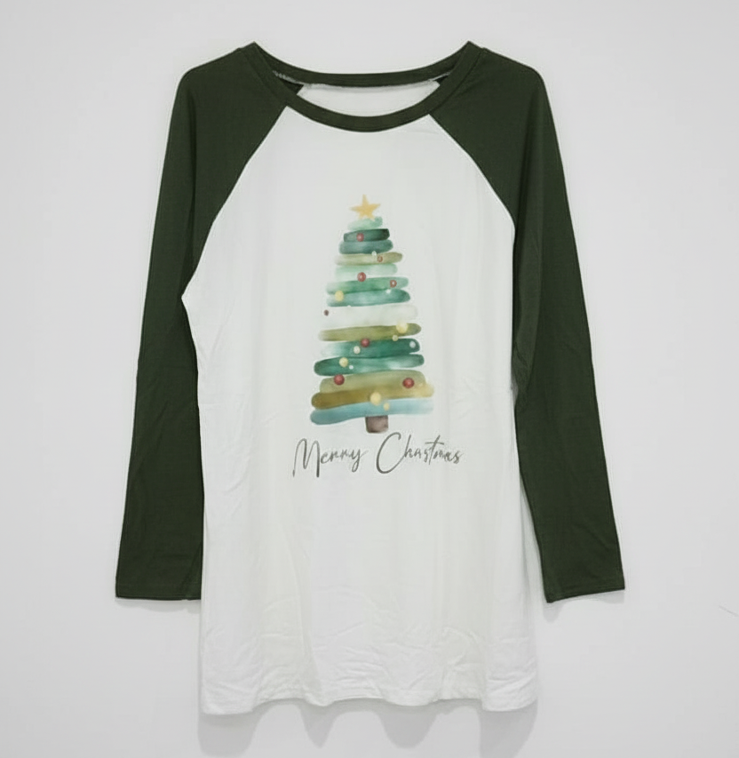 Camibuso Navidad - Blanco con Verde - S