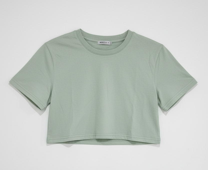 Camiseta Crop - Verde - S