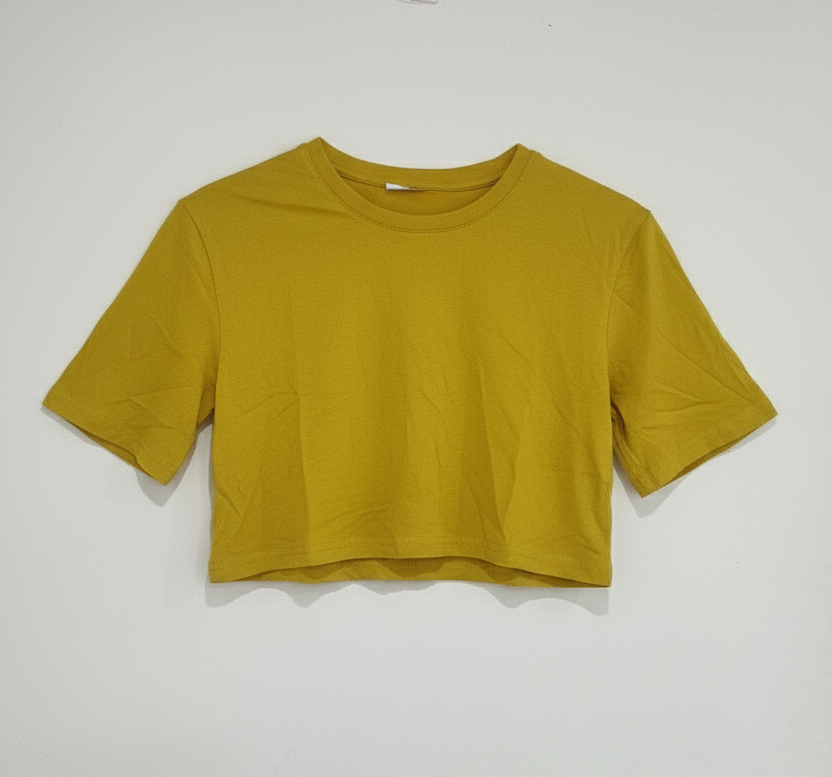 Camiseta Crop - Amarillo - L