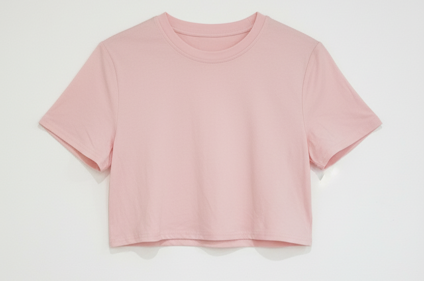 Camiseta Crop - Rosado - L
