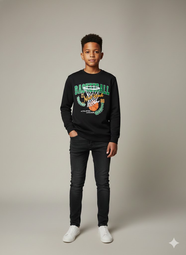 Buso Estampado Basketball - Negro - 10