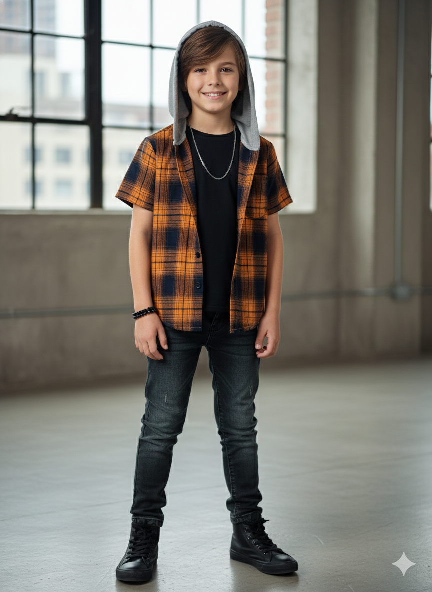 Leñadora naranja niño