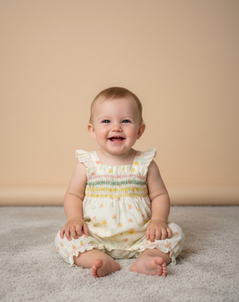 enterizo flores niña bebe