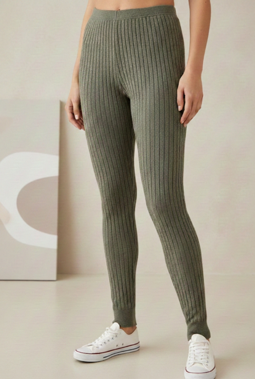 leggins tejido - Verde Oliva - M