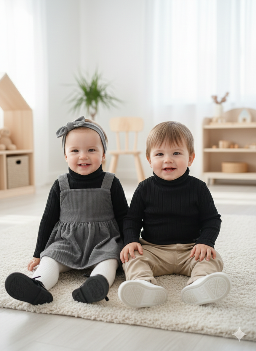 Buso cuello tortuga tejido unisex niños