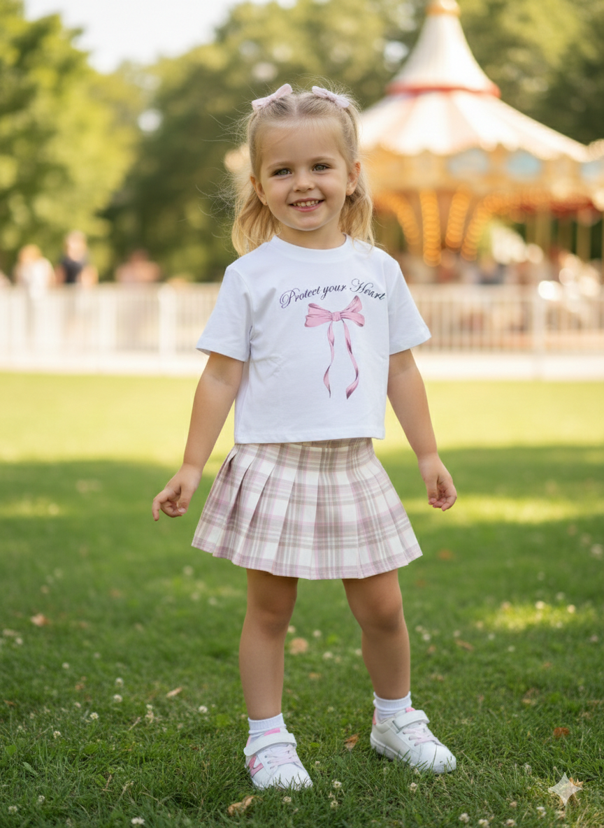 Camisa estampada moño niña