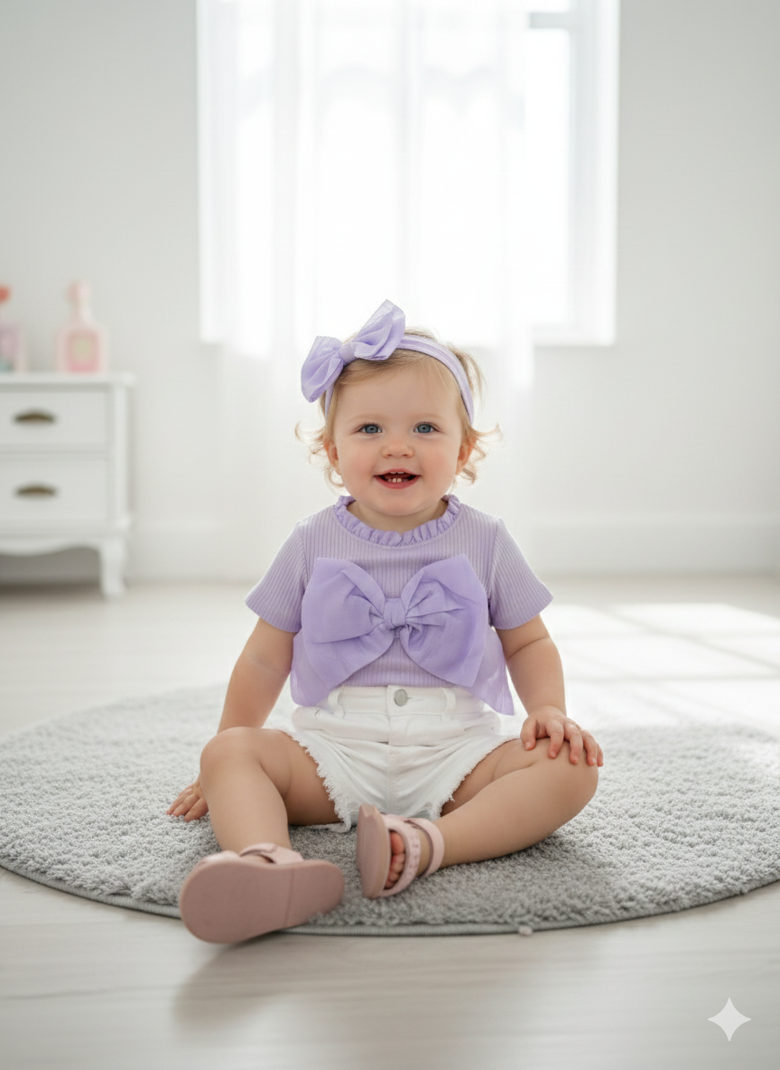 Blusa moño - Morado - 12-18 M